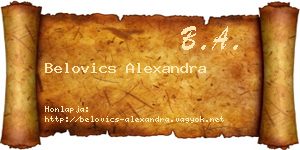 Belovics Alexandra névjegykártya